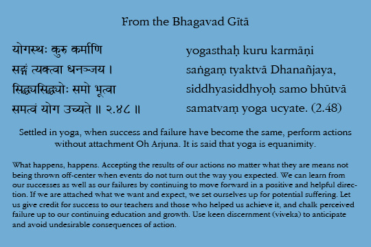 Bhagavad Gita 2.48 - Yoga is Equanimity