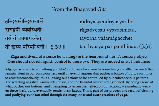Bhagavad Gita 3.34 - Raga and Dvesha
