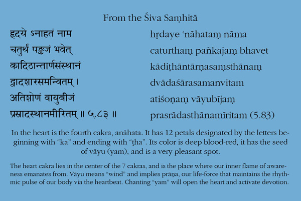 Shiva Samhita 5.83 - Heart Cakra